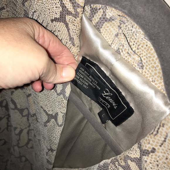 Python taupe and gray leather blazer - Picture 5 of 7